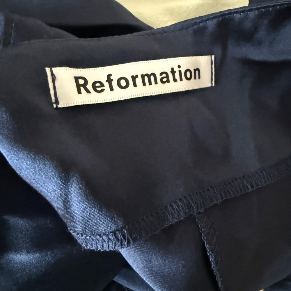 Reformation Navy Slip Midi Dress - Picture 5 of 6